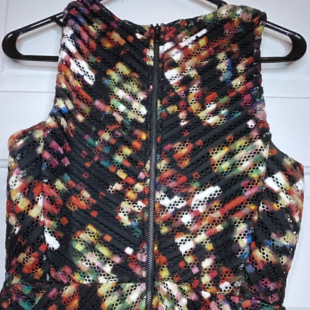 Massimo Colorful Chevron Skater Dress w/ Exposed Zipper - Picture 10 of 14